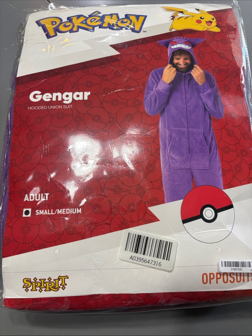 Gengar Hooded Union Suit - Purple Adult Costume